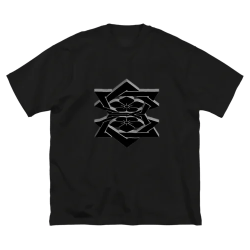 桔梗紋3D 黒 ビッグシルエットTシャツ
