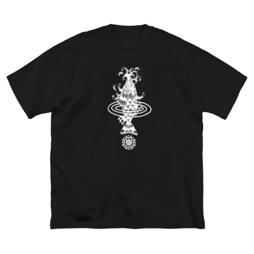 W.S.E.オリジナル　彫師デザイン　白プリント ビッグシルエットTシャツ