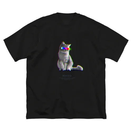 レインボー目線猫Tシャツ Big T-Shirt