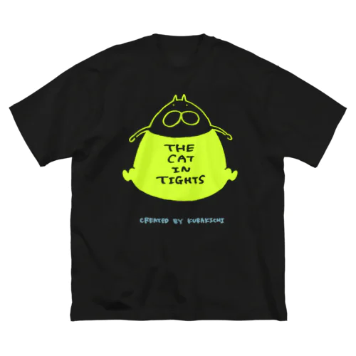 ねこタイツ どっすん ライトグリーン Big T-Shirt