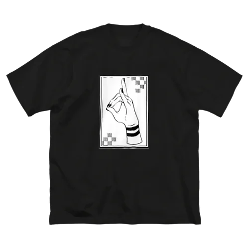 おててシリーズ　狐　「市松」 Big T-Shirt