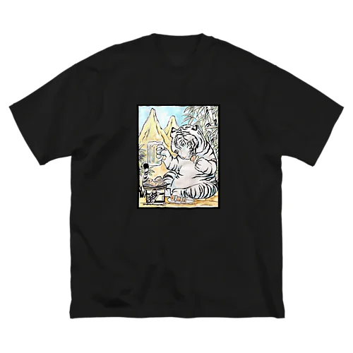 のんべえ四神　白虎 ビッグシルエットTシャツ