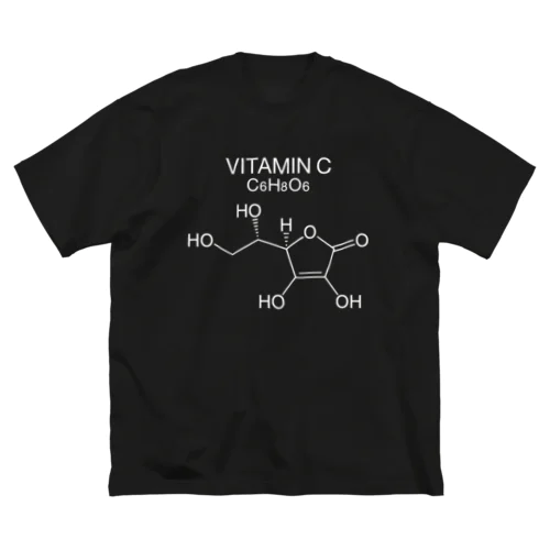 VITAMIN C C6H8O6-ビタミンC-白ロゴTシャツ ビッグシルエットTシャツ