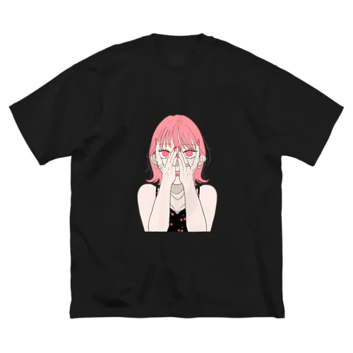 サマー・ピンクガール(カラフル) ビッグシルエットTシャツ