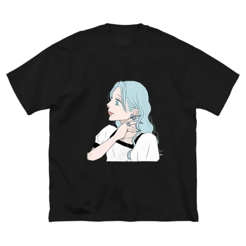 サマー・ブルーガール(カラフル) ビッグシルエットTシャツ