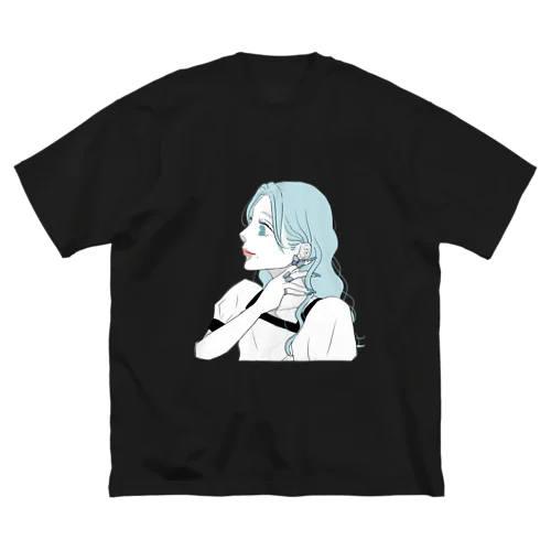 サマー・ブルーガール(シンプル) ビッグシルエットTシャツ