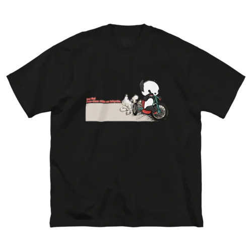 【パンダ】三輪車に乗るポンちゃん ビッグシルエットTシャツ