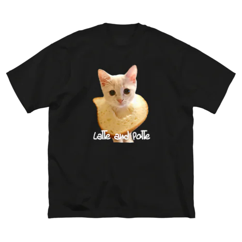 【ビッグシルエットTシャツ】ポテ子とねこねこ食パンぽかん顔 Big T-Shirt