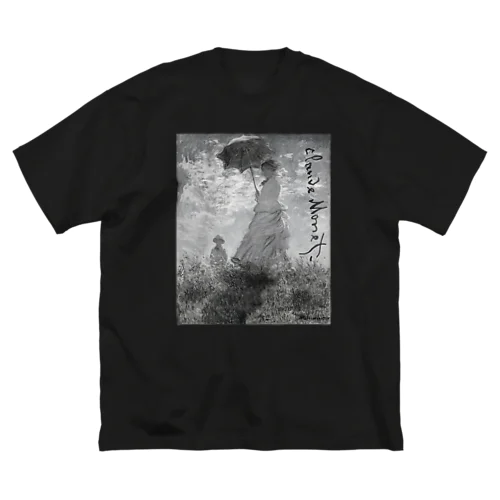 モネ　散歩、日傘の女　モノトーン Big T-Shirt