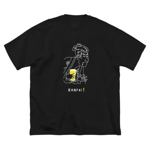 名画 × BEER（写楽）白線画 ビッグシルエットTシャツ