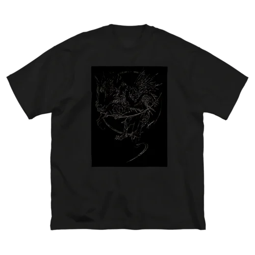 竜と花 ビッグシルエットTシャツ