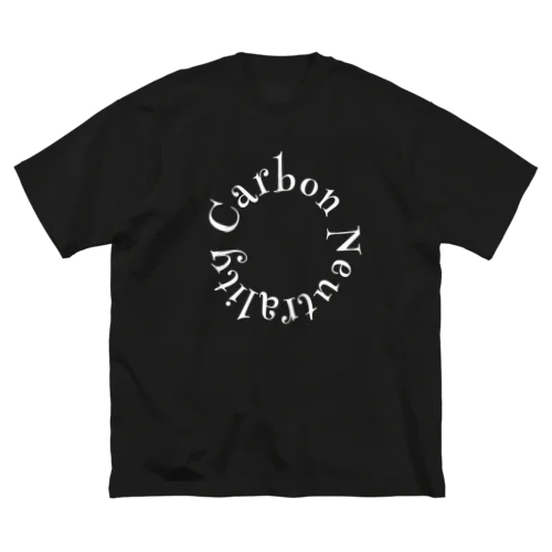 カーボンニュートラル意識付Tシャツ黒 ビッグシルエットTシャツ