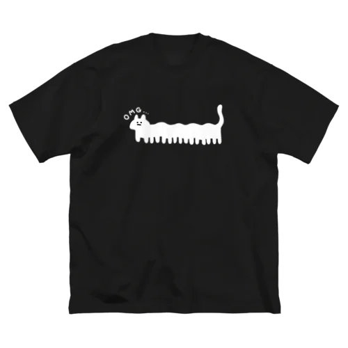 パノラマ失敗ねこ(白猫) ビッグシルエットTシャツ