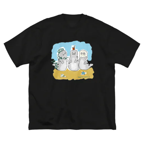 海ゴミに悩むアザラシ3兄弟 Big T-Shirt