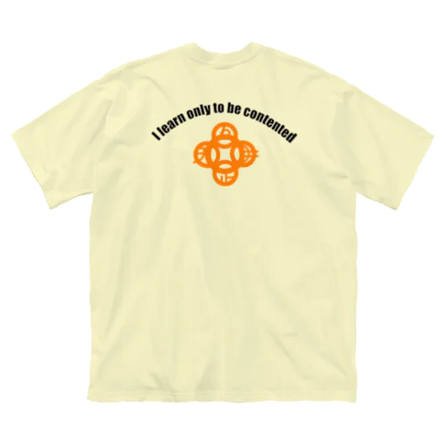 吾唯足知h.t.ショルダーアーチ橙・黒英語 Big T-Shirt