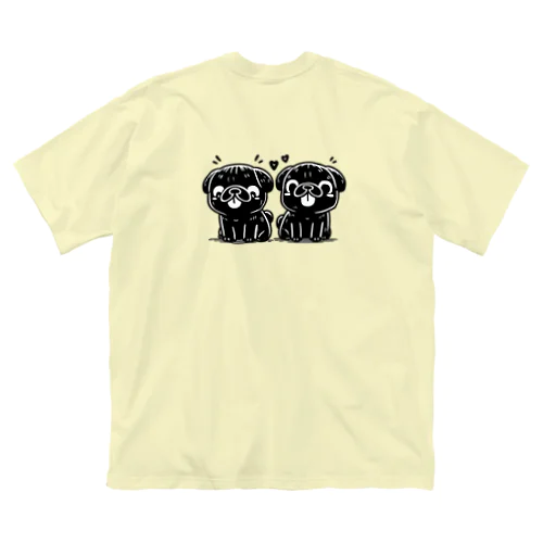 twin pug ビッグシルエットTシャツ