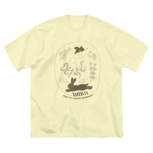 夏図鑑シリーズ　タコ　カラー ビッグシルエットTシャツ