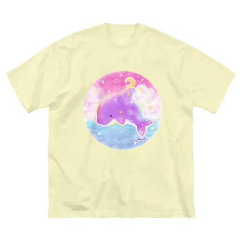 ★夢見るイルカ（ピンク)★ ビッグシルエットTシャツ