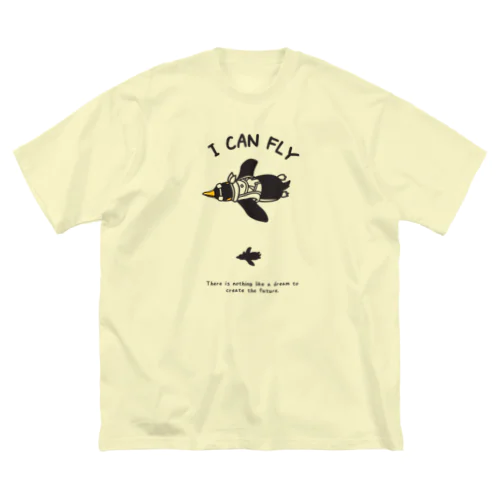 ペンギンの夢(濃い色線) ビッグシルエットTシャツ