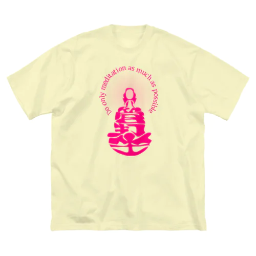 只管打坐h.t.(pink) ビッグシルエットTシャツ