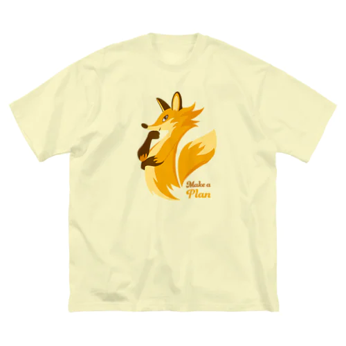 計画を練るキツネ ビッグシルエットTシャツ