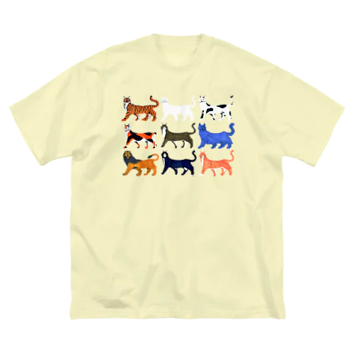 ネコたち ビッグシルエットTシャツ