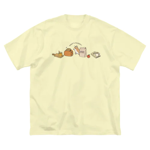 コーギーと朝ごはん ビッグシルエットTシャツ