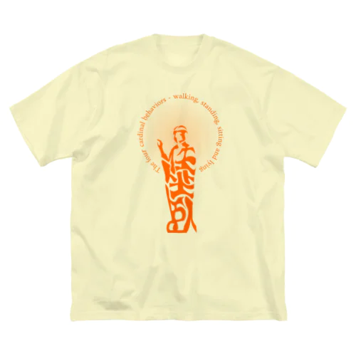 行住坐臥h.t.（橙） ビッグシルエットTシャツ