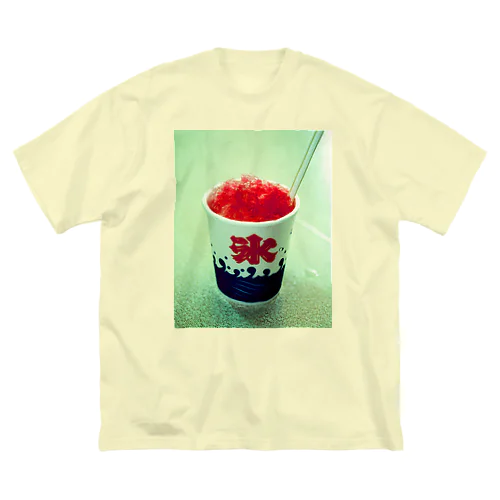 いちご氷_red ビッグシルエットTシャツ