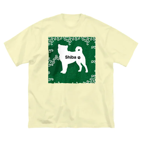 柴犬　唐草模様 ビッグシルエットTシャツ