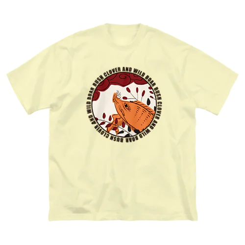 花札丸デザイン「萩に猪」01 ビッグシルエットTシャツ