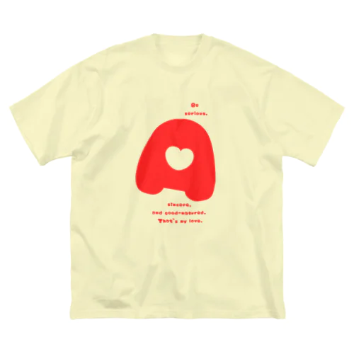 「可愛らしく、首をかしげるA」めちゃかわ半袖・長袖Tシャツ♪・正面プリント（文字色→赤） 루즈핏 티셔츠