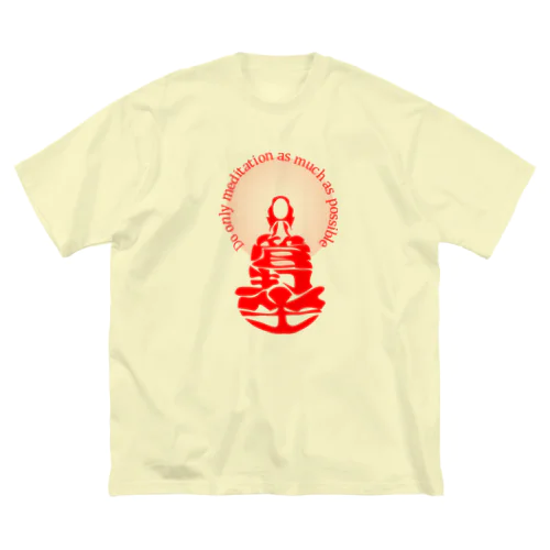 只管打坐h.t.(red) ビッグシルエットTシャツ