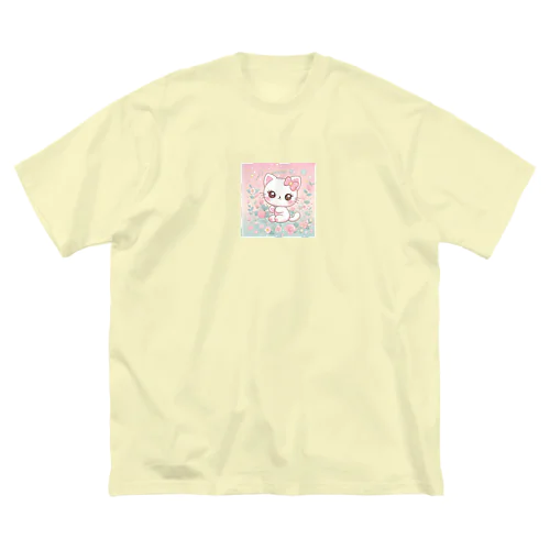 春ねこ ビッグシルエットTシャツ