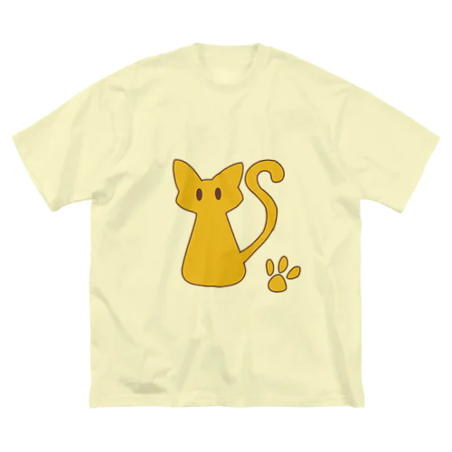 安定感企画　ロゴ編No.4　茶枠猫 Big T-Shirt
