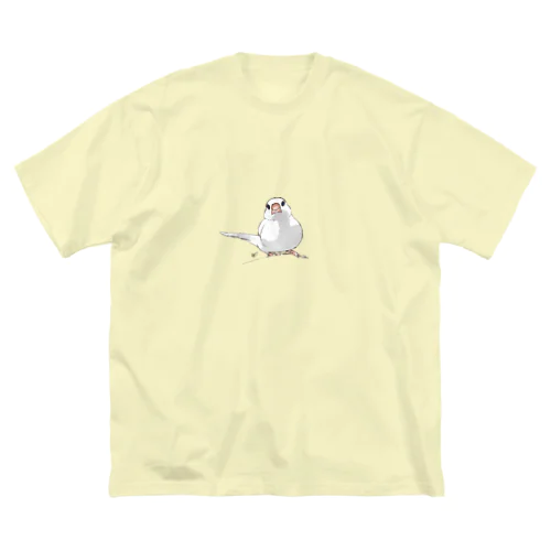 尾曲がり白文鳥 ビッグシルエットTシャツ