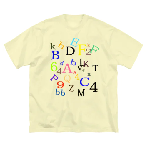 アルファベットと数字の洪水３ ビッグシルエットTシャツ