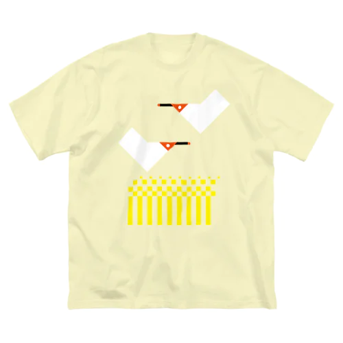 トキ２羽・稲 ビッグシルエットTシャツ