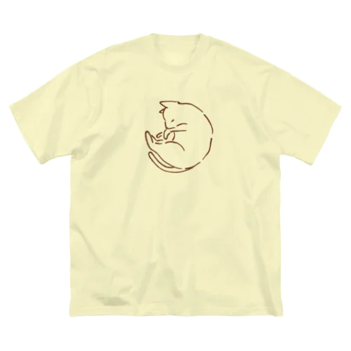 まるねこ無地 ビッグシルエットTシャツ