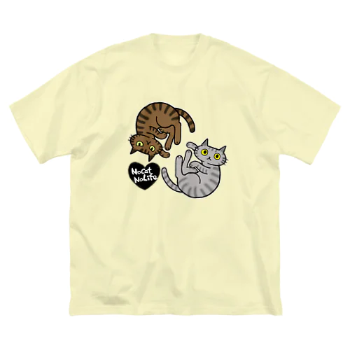 【NoCat NoLife】淡い色版 Big T-Shirt