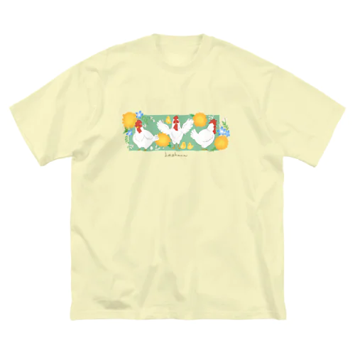 賑やかな鶏(白色レグホーン種) Big T-Shirt