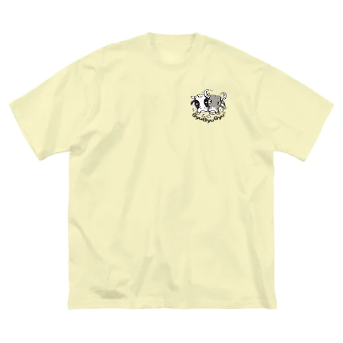 ワンポイント 牛のギュウギュウB ビッグシルエットTシャツ