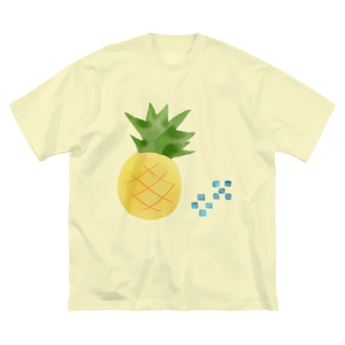 パイナップル　水彩　文字なし　pineapple no text ビッグシルエットTシャツ