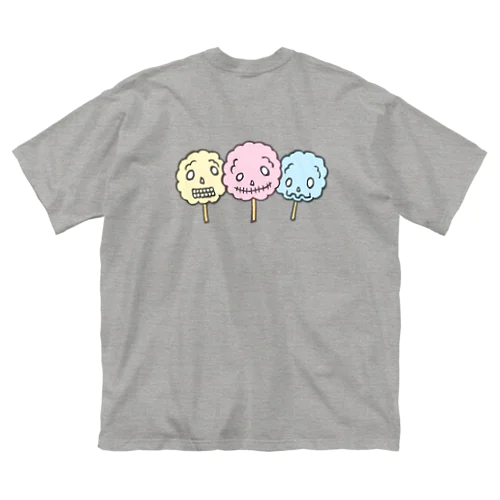 【バックプリント】ドクロ風味な綿菓子 ビッグシルエットTシャツ