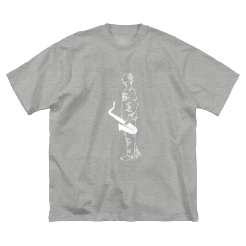 HE IS A SAX PLAYER 白 Big T-Shirt