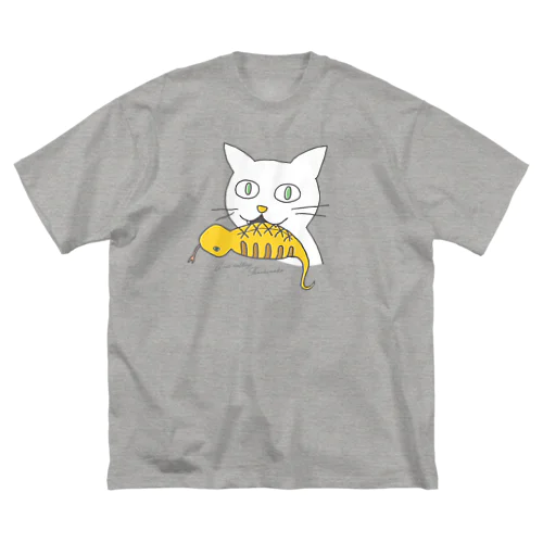 ツチノコくわえたドラ猫追っかけて(賞金2000万) ビッグシルエットTシャツ