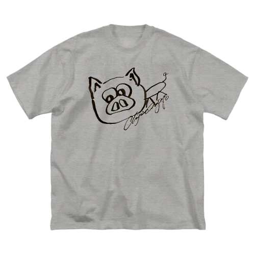 千種画伯のluckyPIG🐽(絵心皆無ver.) ビッグシルエットTシャツ