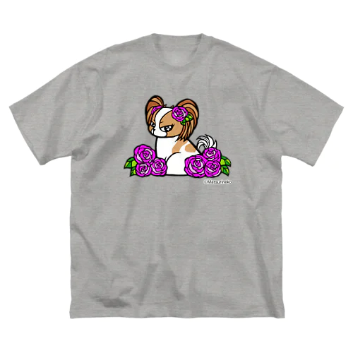 パピヨン犬魔リンちゃん ビッグシルエットTシャツ