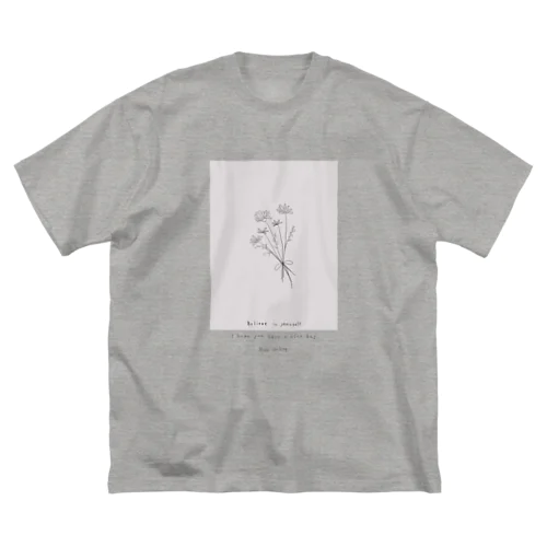 線画 marguerite bouquet ビッグシルエットTシャツ