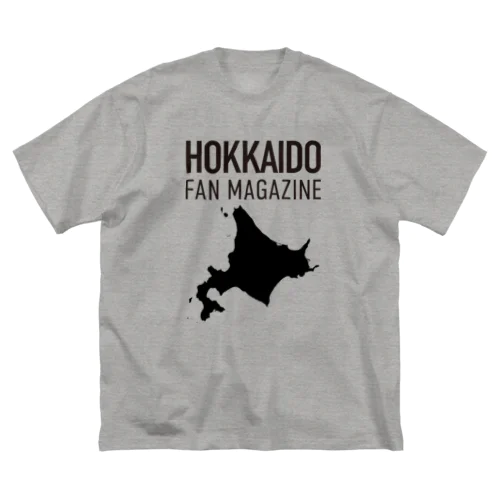 北海道ファンマガジン黒地図ロゴ ビッグシルエットTシャツ